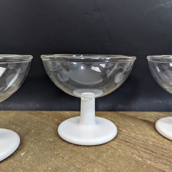 Pino Spagnolo Biesse Le coppe, Set of 6 Goblets with box, white and clear - Picture 12 of 12